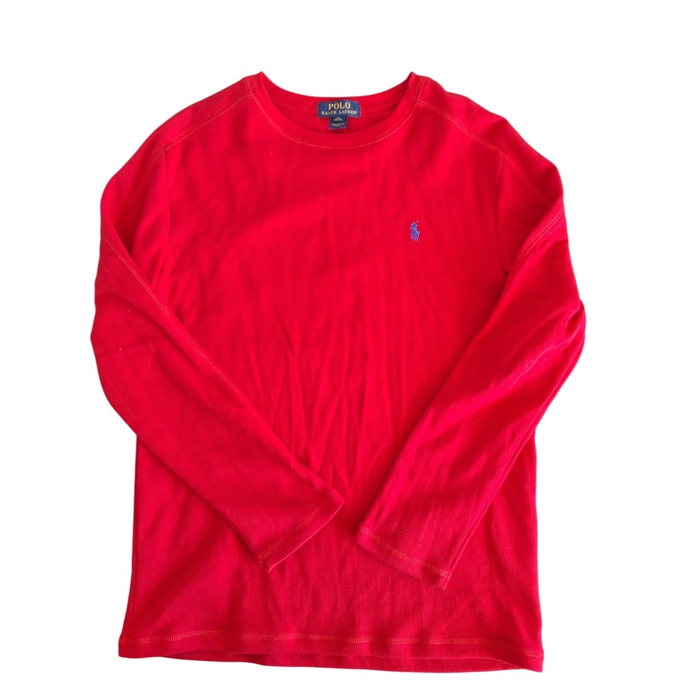 Polo Ralph Lauren Mens XL Red Thermal Long Sleeve Waffle Knit Pony Logo Shirt